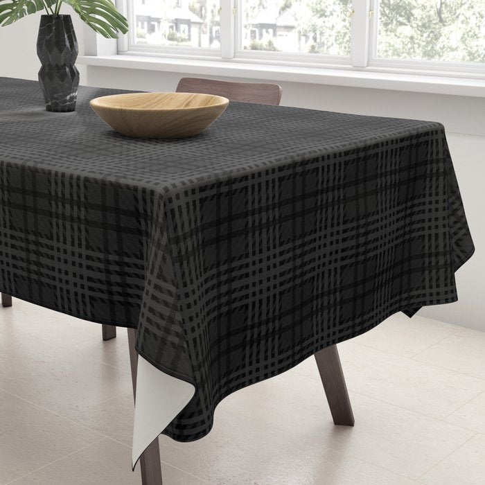 grey and black plaid Tablecloth Gallery Image 3