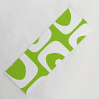 Lime Green Mid Century Modern Piquet Abstract Pattern with White Yoga Mat Gallery Image 1