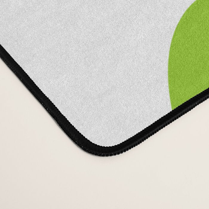 Lime Green Mid Century Modern Piquet Abstract Pattern with White Desk Mat Gallery Image 4