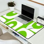Lime Green Mid Century Modern Piquet Abstract Pattern with White Desk Mat Gallery Image 2