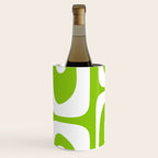 Lime Green Mid Century Modern Piquet Abstract Pattern with White Wine Chiller Gallery Image 2