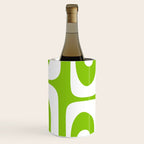 Lime Green Mid Century Modern Piquet Abstract Pattern with White Wine Chiller Gallery Image 3