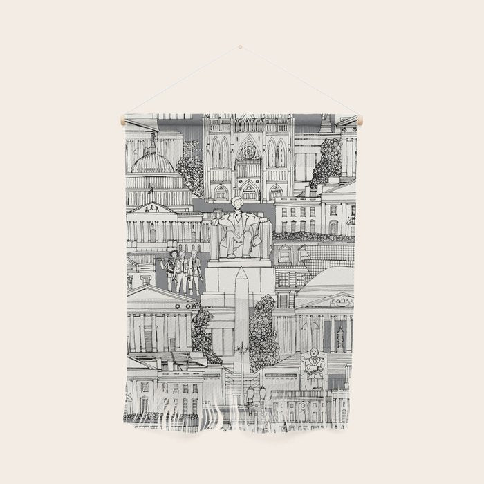 Washington DC toile gray Wall Hanging Gallery Image 1