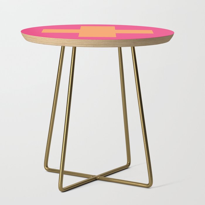Swiss Cross Symbol in Pink and Orange Side Table Gallery Image 1