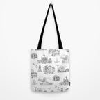 Brooklyn Toile - Black and White Tote Bag Gallery Image 2
