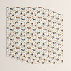 Cows with Pink and Yellow Flowers on Cream, Cow Illustration, Floral Wrapping Paper Gallery Image 3