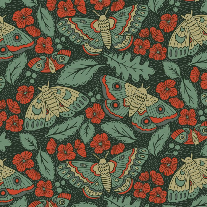 Moths in Emerald Twilight Coffee Mug Gallery Image 2