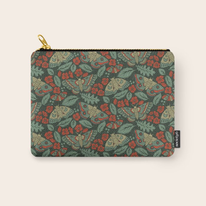 Moths in Emerald Twilight Carry All Pouch Gallery Image 1