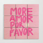 Pink Maximalist Quote - More Amor Wood Wall Art Gallery Image 1