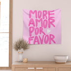 Pink Maximalist Quote - More Amor Wall Tapestry Gallery Image 2