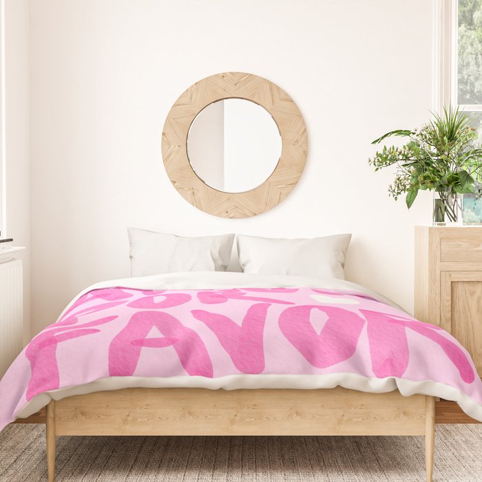 Pink Maximalist Quote - More Amor Duvet Cover Gallery Image 3