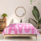 Pink Maximalist Quote - More Amor Comforter Gallery Image 3