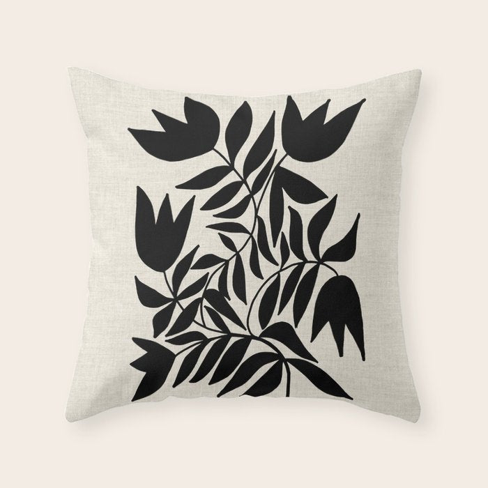 Triple Lip Vining Tulip Throw Pillow Gallery Image 1