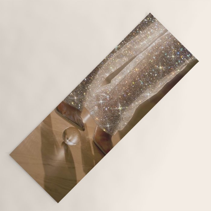THE GAME - digital artwork by Yana Potter, 70s and 60s aesthetic , vintage feeling , disco vibes Yoga Mat Gallery Image 1