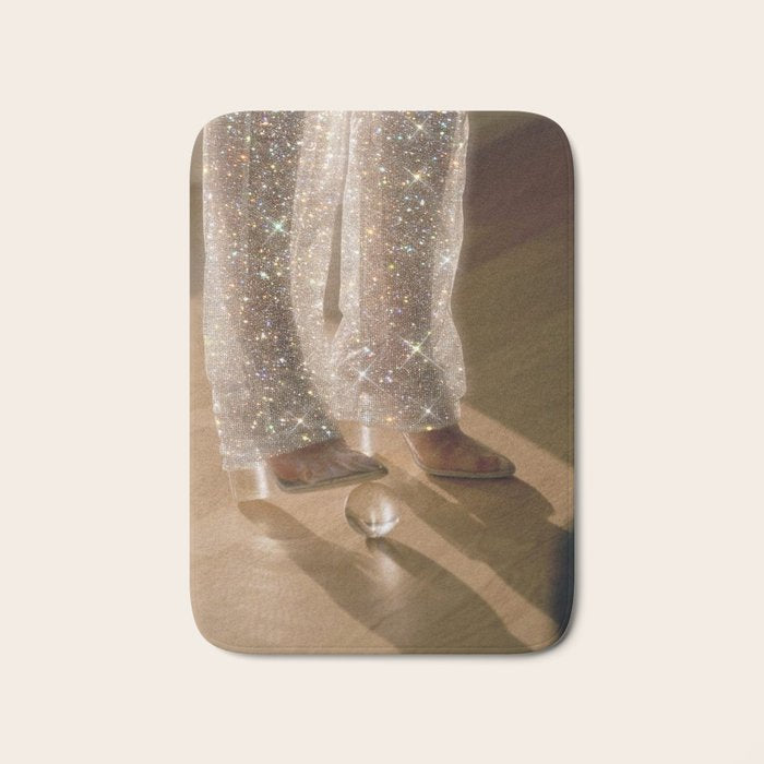 THE GAME - digital artwork by Yana Potter, 70s and 60s aesthetic , vintage feeling , disco vibes Bath Mat Gallery Image 1