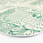 Hawaiian Hula Dancer Toile - Green Bath Mat Gallery Image 3