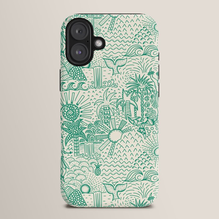 Hawaiian Hula Dancer Toile - Green iPhone Case Gallery Image 14