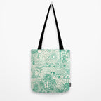 Hawaiian Hula Dancer Toile - Green Tote Bag Gallery Image 2