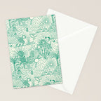 Hawaiian Hula Dancer Toile - Green Stationery Card Gallery Image 2