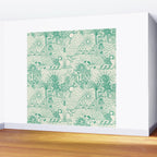 Hawaiian Hula Dancer Toile - Green Wall Mural Gallery Image 2