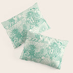 Hawaiian Hula Dancer Toile - Green Pillow Sham Gallery Image 3