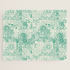 Hawaiian Hula Dancer Toile - Green Jigsaw Puzzle Gallery Image 1