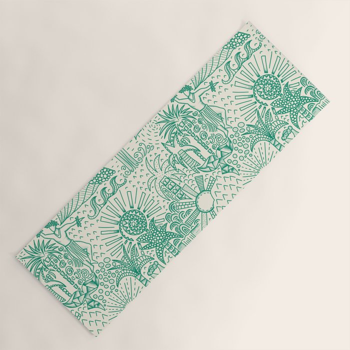 Hawaiian Hula Dancer Toile - Green Yoga Mat Gallery Image 1