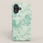 Hawaiian Hula Dancer Toile - Green iPhone Case Gallery Image 1