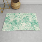 Hawaiian Hula Dancer Toile - Green Rug Gallery Image 1