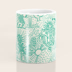 Hawaiian Hula Dancer Toile - Green Coffee Mug Gallery Image 4