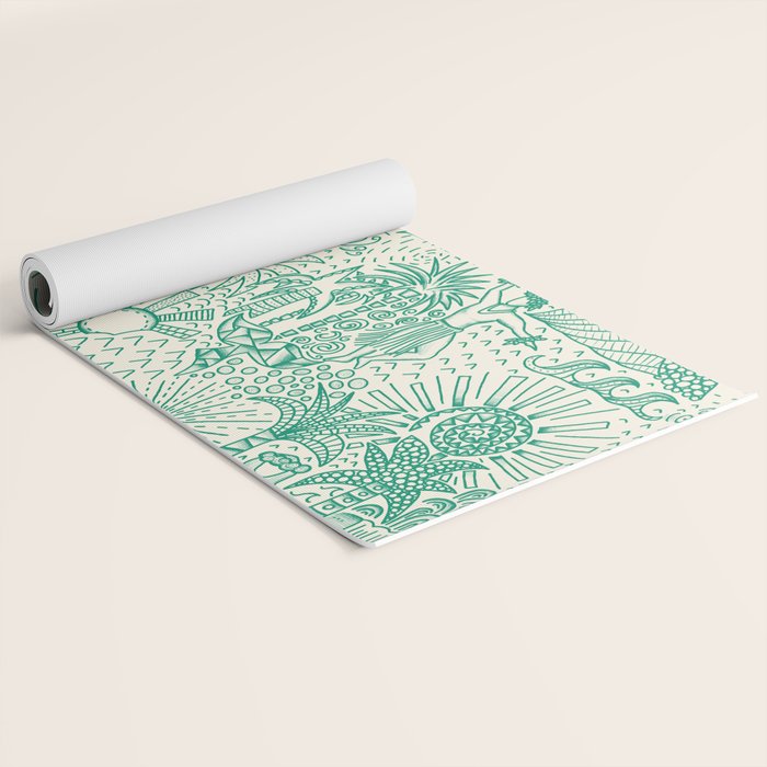Hawaiian Hula Dancer Toile - Green Yoga Mat Gallery Image 2