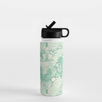 Hawaiian Hula Dancer Toile - Green Water Bottle Gallery Image 1