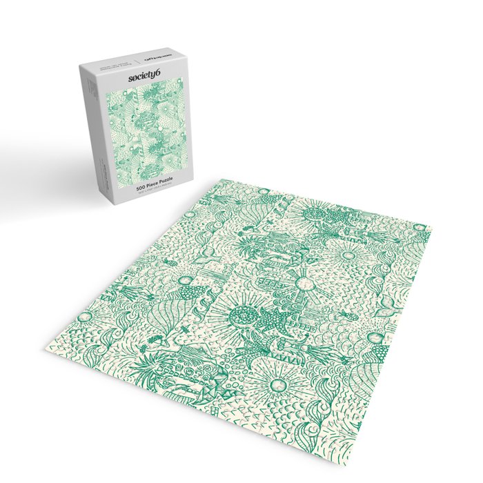 Hawaiian Hula Dancer Toile - Green Jigsaw Puzzle Gallery Image 2