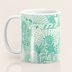 Hawaiian Hula Dancer Toile - Green Coffee Mug Gallery Image 3