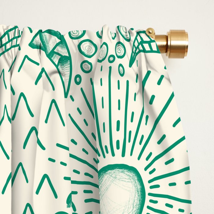 Hawaiian Hula Dancer Toile - Green Window Curtain Gallery Image 2
