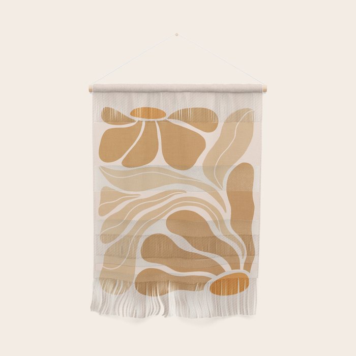 Modern Boho Art Nouveau Floral 2.3 Neutral Sand Wall Hanging Gallery Image 1