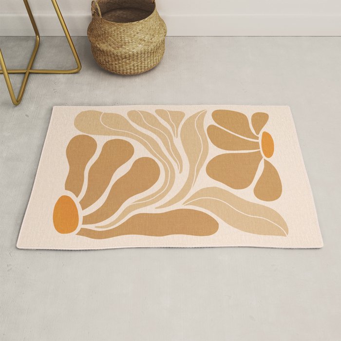 Modern Boho Art Nouveau Floral 2.3 Neutral Sand Rug Gallery Image 1