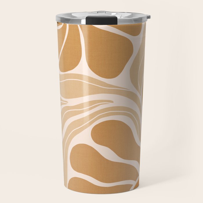 Modern Boho Art Nouveau Floral 2.3 Neutral Sand Travel Mug Gallery Image 1