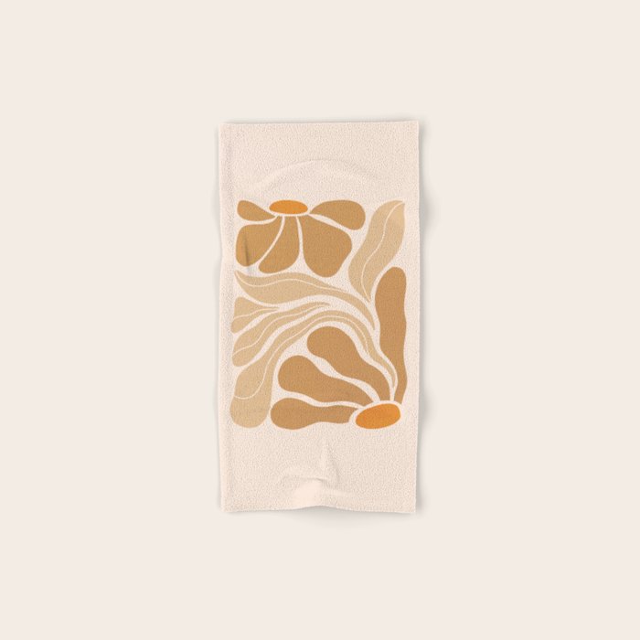 Modern Boho Art Nouveau Floral 2.3 Neutral Sand Bath Towel Gallery Image 1