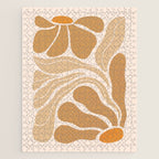 Modern Boho Art Nouveau Floral 2.3 Neutral Sand Jigsaw Puzzle Gallery Image 1