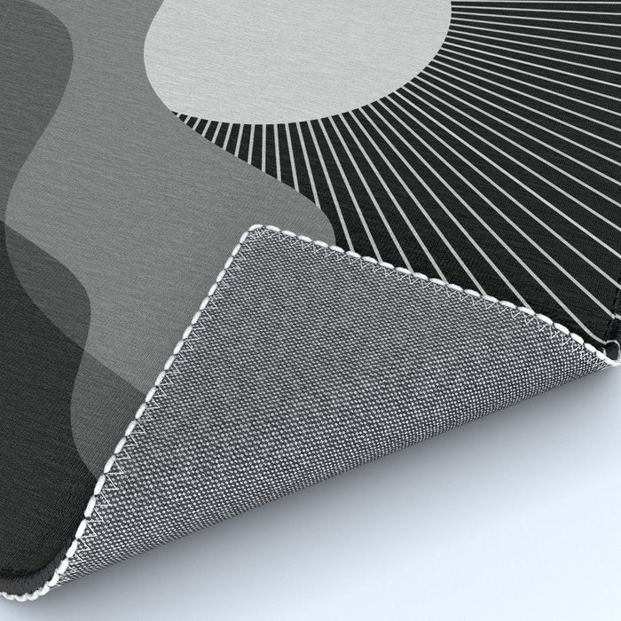 Abstraction_SUNRISE_SUNSET_BLACK_WHITE_MONO_POP_ART_0622A Rug Gallery Image 4