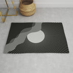 Abstraction_SUNRISE_SUNSET_BLACK_WHITE_MONO_POP_ART_0622A Rug Gallery Image 1