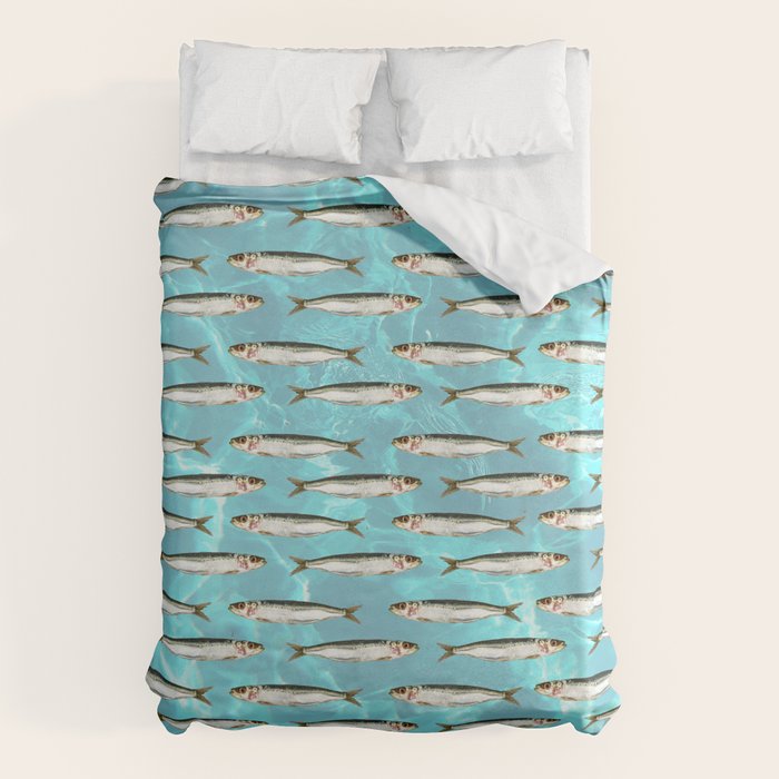 Sardines in the pool Duvet Cover Gallery Image 1