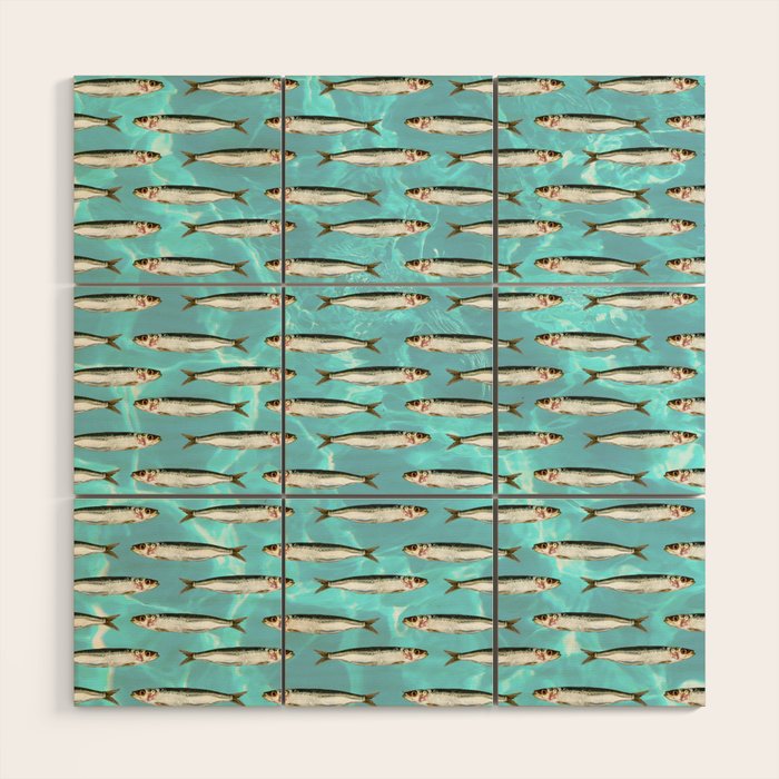 Sardines in the pool Wood Wall Art Gallery Image 1