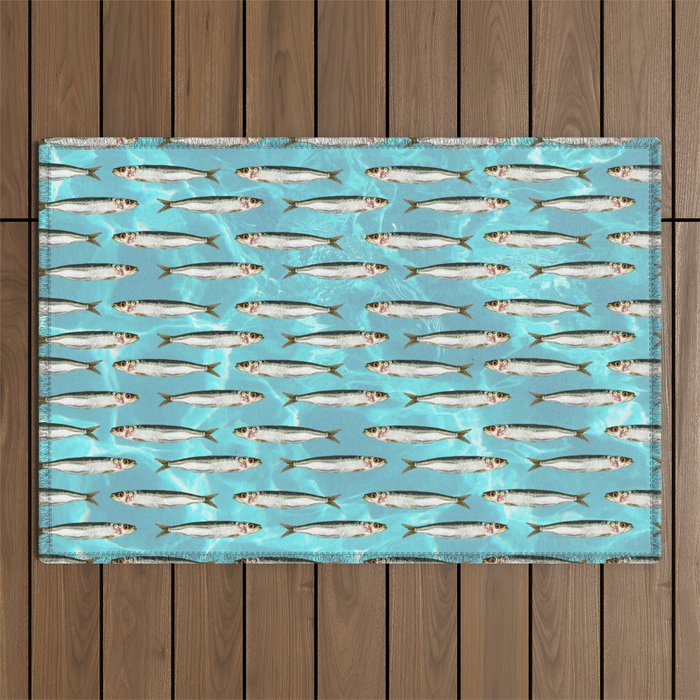 Sardines in the pool Outdoor Rug Gallery Image 1