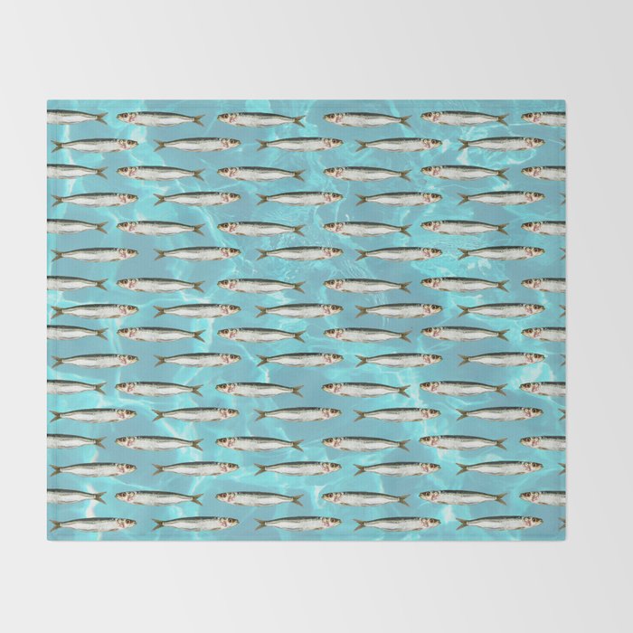Sardines in the pool Throw Blanket Gallery Image 2