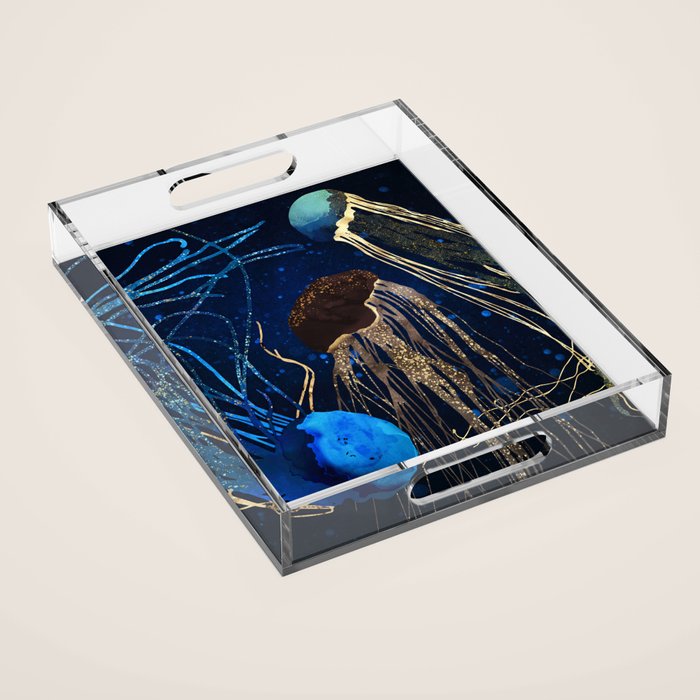Metallic Jellyfish IV Acrylic Tray Gallery Image 1