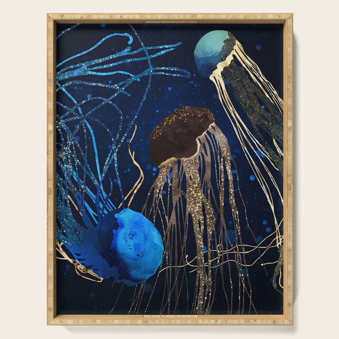 Metallic Jellyfish IV Serving Tray Gallery Image 1