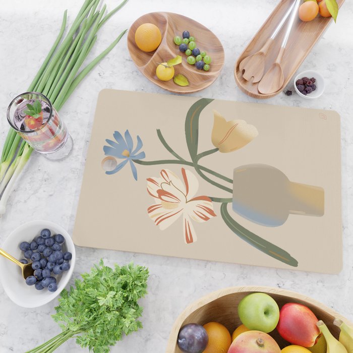  Decorative Flowers in a Vase Cutting Board Gallery Image 2