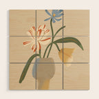  Decorative Flowers in a Vase Wood Wall Art Gallery Image 1